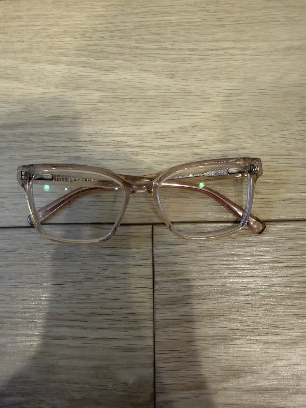 Kirkland Signature East Lansing Crystal Pink Square Eyeglass Frames 51-17-140